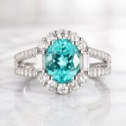 SIGLO 3.234ct lab-grown Paraiba gemstone halo ring