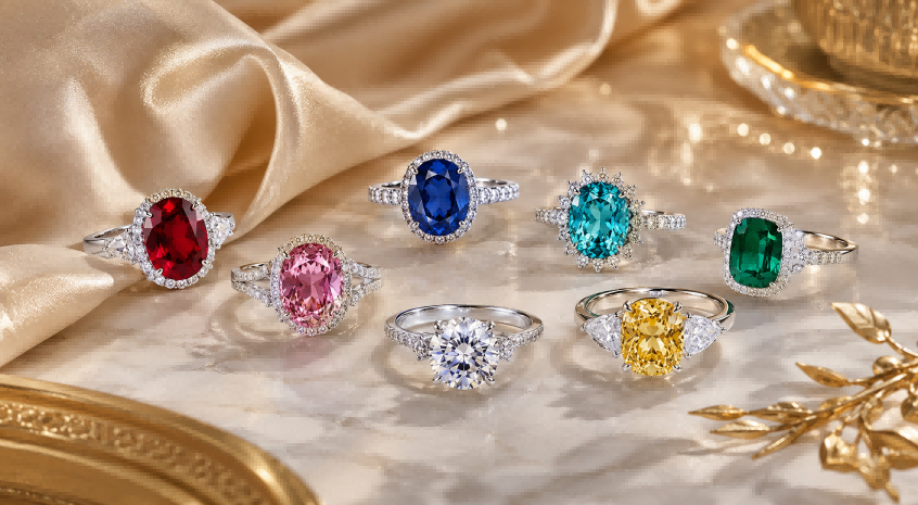 Lucky gemstone rings symbolizing beauty and good fortune