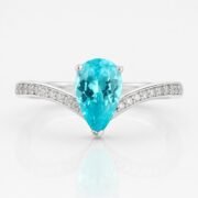 Pear-cut lab-grown Paraiba gemstone for fine jewelry