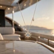 SIGLO teal lab-grown diamond jewelry lifestyle presentation
