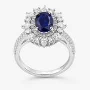 Royal Azure Crown 1.8ct Lab-Grown Sapphire Ring in S925 Silver - Image 3