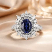 Royal Azure Crown 1.8ct Lab-Grown Sapphire Ring in S925 Silver - Image 2