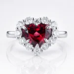 Crimson Heart Halo Ring