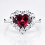 Crimson Heart Halo Ring