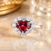 Crimson Heart Halo Ring - Image 3