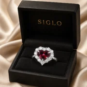 Crimson Heart Halo Ring - Image 2