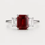 Crimson Trinity 2.21ct Lab-Grown Ruby Three-Stone Ring in S925 Sterling Silver