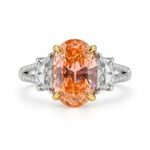 Front view of Solaris Flame 8ct Orange Diamond Ring