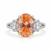 Front view of Solaris Flame 8ct Orange Diamond Ring