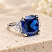 12ct Blue Diamond Ring displayed in an elegant luxury setting
