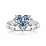 Front view of Azure Devotion 3ct Heart Shaped Diamond Ring