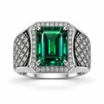 Front view of Sovereign Fire 5 Carat Moissanite Ring