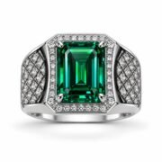 Front view of Sovereign Fire 5 Carat Moissanite Ring