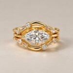 Front view of Lumière Orbit 3ct Marquise Diamond Ring