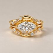 Front view of Lumière Orbit 3ct Marquise Diamond Ring