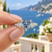 3ct Heart Shaped Diamond Ring displayed in an elegant luxury scene