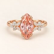 Front view of Blush Fleur 2ct Pink Diamond Ring