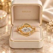 3ct Marquise Diamond Ring displayed in an elegant luxury setting