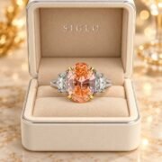 8ct Orange Diamond Ring displayed in a warm luxury setting