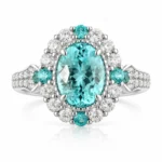 Front view of the Aqua Empress Paraiba Color Ring