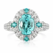 Front view of the Aqua Empress Paraiba Color Ring