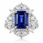 Front view of Royal Versailles Lab-Grown Sapphire Ring