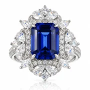 Front view of Royal Versailles Lab-Grown Sapphire Ring