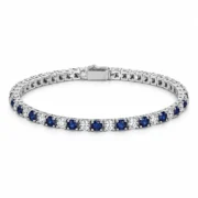 Midnight Promise sapphire tennis bracelet with alternating blue sapphires and lab-grown diamonds