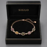 Color Reverie multicolor tourmaline bracelet presented in a SIGLO gift box