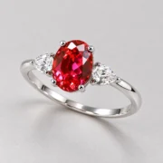 Scarlet Love Oval Three Stone Ring - Image 2